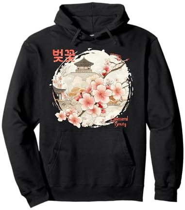 Koreanische Kirschblüte in ästhetik Grunge Retro Kpop Blume Pullover Hoodie
