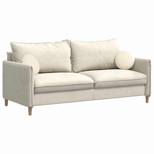 vidaXL Sitzkissen 2 STK. Cordstoff Creme Ø30 x 13 cm