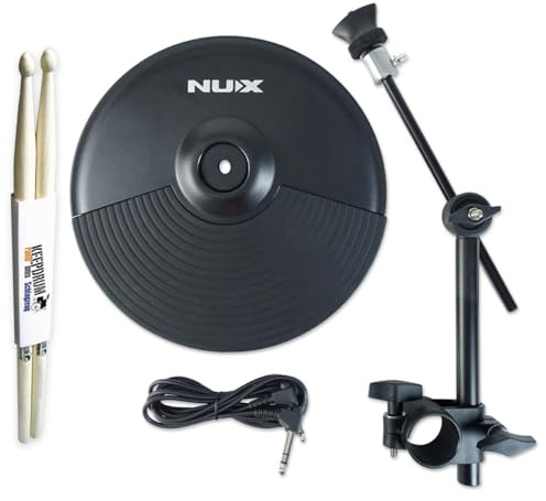 Nux DM210 - Set di piatti per batteria elettrica da 10, con supporto e bacchette keepdrum