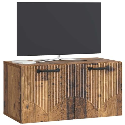vidaXL Wandmontierter TV-Schrank Altholz 59,5 x 31 x 30 cm, Moderner Wohnbereich, Rechteckiger Wandschrank, Viel Stauraum, Schlichtes Design für die Haushaltsorganisation