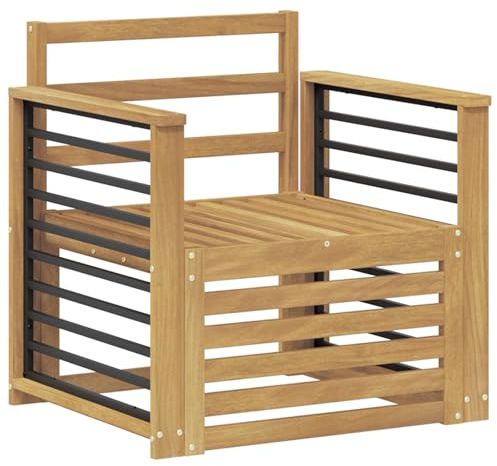 vidaXL Outdoor-Sofagarnitur Massivholz Akazie Weiß, Moderne Outdoor-Couch, modulare Möbel, wetterfestes Gartenlounge, Bequeme Terrassen-Sitzgruppe