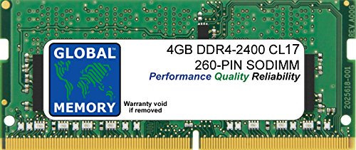 GLOBAL MEMORY Memoria RAM da 4 GB DDR4 2400 MHz PC4-19200 260 Pin SODIMM Compatibile con Computer Portatili/Notebook