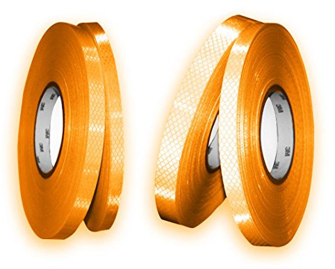 Fayelong Nastro riflettente autoadesivo impermeabile ad alta intensità da 1 m, per auto, furgoni, moto, bici, resistente alle intemperie (1,5 cm di larghezza, giallo fluo)