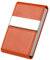 flintronic® Porte-Cartes de Visite | Porte-Cartes de Crédit en Cuir PU, Boîtier d'identité Ultra-Mince en Acier Inoxydable pour Hommes/Femmes | Double Boucle Magnétique Ouverte - Orange