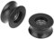 4 Stück 0840UU U Typ U Nut Rollenführungsrad, Metall Kunststoff 4 Rollen Riemenscheibe 8x40x20.7mm mit glatter Oberfläche, guter Mute Effekt für Türen Fenster