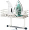 TJ.MOREE Colgador de metal para tabla de planchar, soporte de pared para lavandería, soporte para plancha y tabla de planchar, organización y almacenamiento de lavandería con gran almacenamiento,