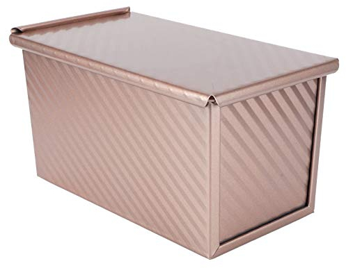 Roségold Brotform Rechteckige Brotform Antihaft Umweltfreundliches Backwerkzeug mit Deckel, Brotform Backform Brotkasten Brotbackform