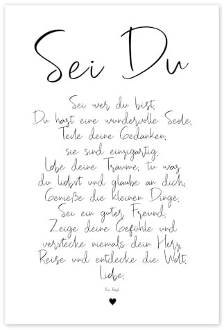 Posterlounge Sei Du - ein Gedicht Poster | 40 x 60 cm von Ohkimiko Schwarz-Weiß Wandbilder Wanddeko