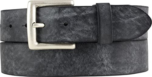 BELTINGER Premium Weicher Vollrindledergürtel, 40 mm breit, Used Look, Jeans & Hosen, Vintage Stil, Made in Italy, Casual und Office | Schwarz 120cm