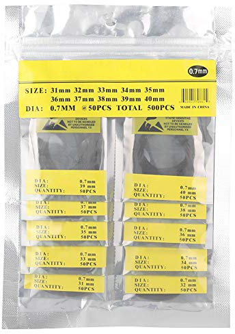 O-Ring Uhrendichtung, Gummi O-Ringe Sortiment Kit Luft- oder Gasanschlüsse Gummimaterial Gummidichtung Langlebig für professionelle Sanitär für Autos(0,7 ein Paket von fünfhundert Wurzeln)