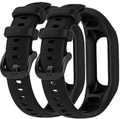 Muovrto Silikon Sportarmband Wechselarmbänder Ersatzband Armband für Garmin Vivosmart 5 (L, Schwarz)
