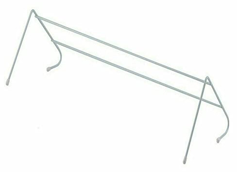 Q&H 2 Tier Clothes Radiator Airer for Indoor Limited Laundry Space - Portable 50cm Washing Line Balcony Cloth Drying Rack - Lightweight Non-Slip Airers Rubber Feet Cap Easy To Install Rail (1)