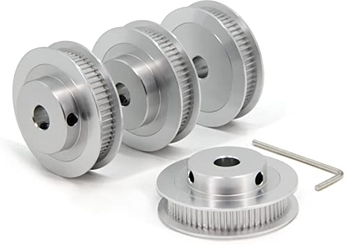 Yeebyee 4 Stück 2GT Riemenscheibe 60 Zähne 8mm Bohrung 60T Zahnriemenscheibe Synchronrad Aluminium für Breite 6mm Riemen 3D-Drucker Teile