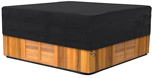 BUJUYUXU Whirlpool Abdeckung, Whirlpool Schutzhülle für den Außenbereich, Wasserdicht, UV und wetterbeständig 420D Oxford-Stoff-Schwarz (200CM)