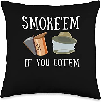 Beekeeping Beekeeper Mead And Honey Farmer - HIve Smoker Throw Pillow