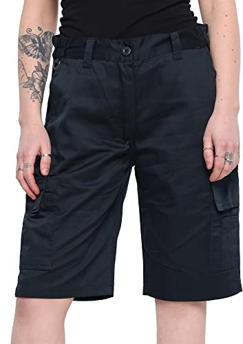 BKS Ladies Combat Cargo Work Shorts Size 8 to 22 in Black or Navy Blue | Ladies' combat cargo work shorts with practical pockets, available in black or navy and sizes 8-22