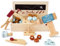 Little Log Werkzeugkoffer Kinder werkbank Holzspielzeug Werkzeugkasten mit Bohrer Rollenspiel Holzwerkzeugen konstruktionsspielzeug Geschenke für 3 jährige Jungen und Mädchen