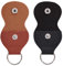 LUTER 2 Stück Gitarren Plektrum Schlüsselanhänger, PU-Leder Gitarren Plektrum Halter mit Schlüsselring für Gitarristen (Schwarz, Braun)