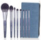 ENZO KEN Natürliches Lila Dachshaar Make-up Pinsel Set - Professionelles Walnuss Kosmetikpinsel Set Mit Handtasche, Blaue Naturborsten (Shuimo)