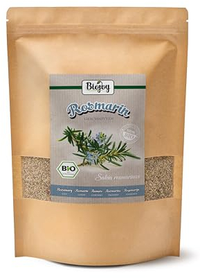 Biojoy Rosmarino essiccato Biologico (500 g), tagliato, Ideale per Spezia e Tisane (Salvia rosmarinus)