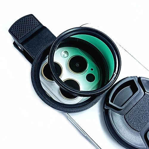 CPL Polarisationsfilter für Handy, 52 mm Kameralinsenfilter Mit Objektivclip, Kompatibel Mit iPhone 14 Pro Max 13 Pro 13 Mini 12 11 X XS Samsung Galaxy