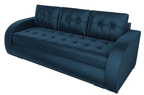 BROMARKT Schlafsofa CORANA - Sofa mit Schlaffunktion und Bettkasten, Bettsofa, Couchgarnitur, Couch, Sofagarnitur, Bett (h85 x t99 x b238 cm, Kronos 9 Blau)