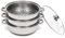 Begoniape - Olla de vapor de 3 capas para inducción - Rejilla de vapor de acero inoxidable con tapa de cristal