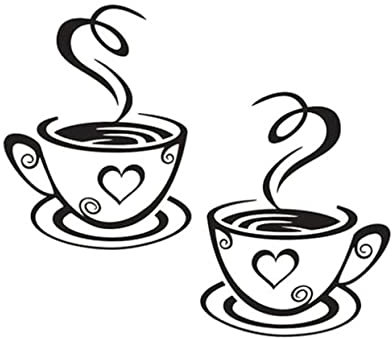 Coffee Cup Wall Stickers Self-Adhesive Cafe Wall Stickers for Kitchen Restaurant Bar Decoration
