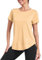 Deaviya Sport T-Shirt Damen, Kurzarmshirt Frauen, Workout Tops Rundhalsausschnitt Athletisch Lässig Laufen Yoga Fitness T-Shirts Locker (DE/NL/SE/PL, Alphanumerisch, XL, Gelb)