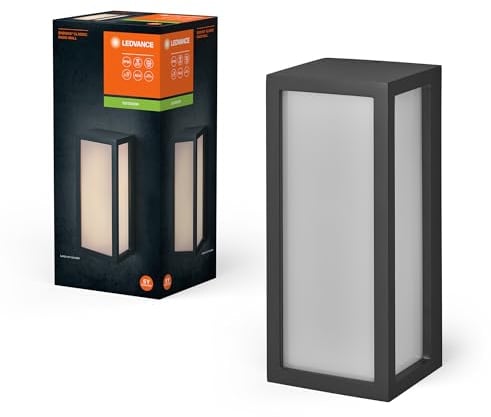 LEDVANCE ENDURA CLASSIC RADO W Außenleuchte, Wandleuchte, E27-Fassung, dunkelgrau, Aluminium, schnelle & einfache Installation, mattierter Diffusor, IP65 Schutzklasse, Anwendung im Außenbereich