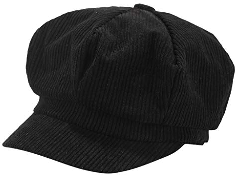 Damen Ballonmütze aus weichem Stoff, Schirmmütze Vintage Style, Schiebermütze, Newsboy Cap