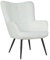 byLIVING Sessel UTA/Bouclé Off White/weiß/Gestell schwarz pulverbeschichtet/Relaxsessel/Armlehnen-Sessel/B 72, H 97, T 80 cm
