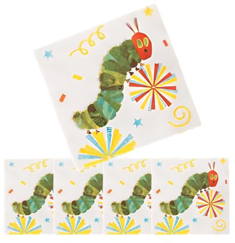 Caterpillar-Servietten Very Hungry Caterpillar, Partyzubehör, passt gut zu hungrigen Raupendekorationen, 2 Packungen mit 32 Servietten