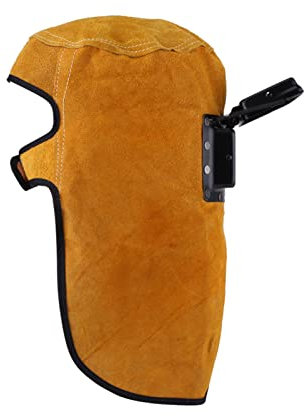 Leder-Schweißhelm, Schweißer-Schweißhelm, Schweißer-Maske, Maske, Haube, Helm-Schutzmaske mit Automatisch Verdunkelnder Filterlinse für Schweißer