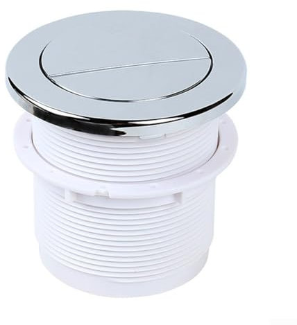 Eawfgtuw Toilet Flush Buttons Replacement, Dual Flush Air Round Push Button Cistern Toilet Pneumatic, Chrome Concealed Toilet Cistern Flush Part(Silver)