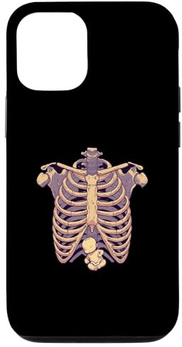 Coque pour iPhone 13 Halloween effrayant Squelette enceinte Annonce de bébé