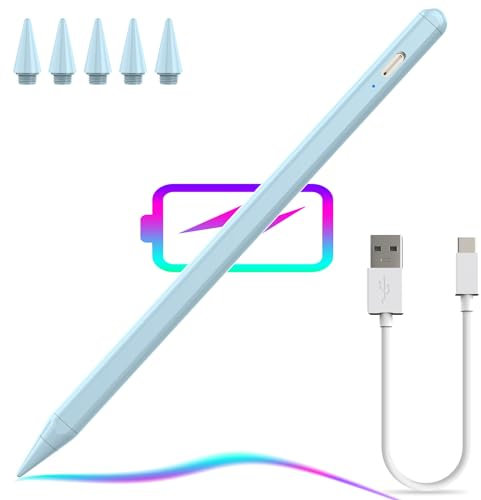 iPad Pencil Low Latency Tilt Sensitivity Palm Rejection Attaches Magnetically Compatible with 2018-2024 Apple iPad Pro 12.9/11/13 M4, 6th/7th/8th/9th/10th, Mini 7th/6th/5th, Air 3th/4th/5th/M2