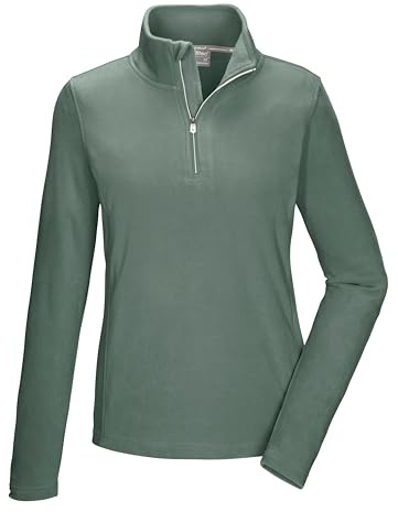 Killtec Damen Fleeceshirt mit Stehkragen und Reißverschluss KSW 101 WMN FLC SHRT, grüngrau, 48, 40880-000