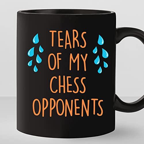 HSIRYAOHD The Best Mug Tears of My Chess Opponents Kaffeetasse Lustige Schach Kaffeetasse Brettspiel Schachspieler Tassen Schachliebhaber Kaffeetasse Keramik Glänzende Tasse Geschenk für Familie