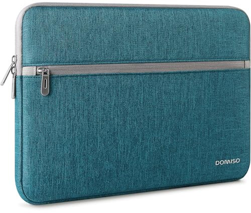 DOMISO Funda Protectora para Portátil de 15-15,6 Pulgadas Bolsa Antisp Salpicaduras Compatible con MacBook Pro 16 M4/M3/M2, ASUS Vivobook 15, HP Envy 15, DELL XPS 15/Inspiron 15, Verde Azulado