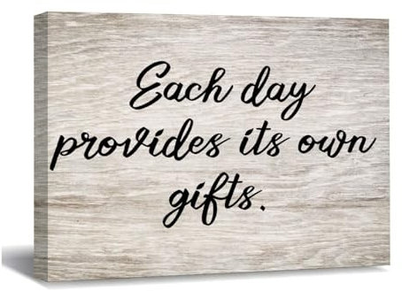 LUIJORGY Jeder Tag bietet seine eigenen Geschenke. Leinwand-Kunstdruck, fertig zum Aufhängen, Kunstdruck, Poster, Dekoration für Wohnzimmer, Schlafzimmer, Büro, Café, Club, neues Zuhause,