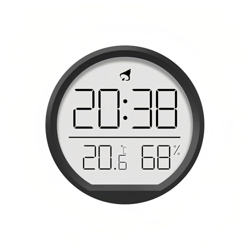 Lancoon Digitales Thermo-Hygrometer Kleiner Wecker mit Temperatur & Luftfeuchtigkeit Magnetic Design Desktop hängend 3 Arten von Platzierung 12/24 Stunden Kalender für Haus Küche Büro
