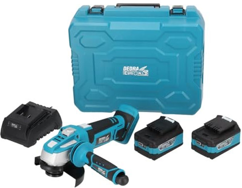Werkzeug-Set im Koffer DEDRA 18V, universelle Ø 115-125mm Stark Winkelschleifer, M14-Gewinde 9500 RPM/min, set 2 4.0Ah-Akkus, 60W Ladegerät, Lange Lebensdauer und hohe Leistung
