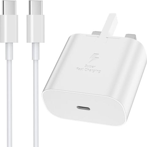 Samsung Fast Charger Plug and Cable USB C 1M, Type C PD USBC Charging for Samsung Galaxy S25 S24 S23 S22+ S21 fe S20 A56 A55 A54 A53 A52 A32 A34 A33 A35 A36 A16 A15 A14 A13 A12 A21S A20E A05S A70 A71