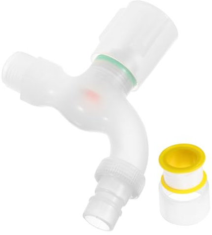 Holibanna Singolo rubinetto a freddo rubinetto esterno rubinetto d'epoca miscelatore lavello accessori lavatrice maniglie rubinetti del bagno Tocca per lavatrice plastica Trasparente