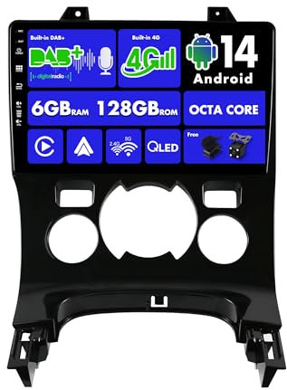SXAUTO『Built-in 4G LTE/Dab』Android 15-6G+128G Autoradio pour Peugeot 3008 (2013-2018) - Carplay/Android Auto/DSP - LED Caméra + MIC - QLED 9 Pouce 2 Din - Volant 360-CAM Fast-Boot AHD WiFi HDMI