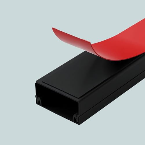 1m PVC Kabelkanal Aufputz Set Schwarze Kabelschiene mit Abdeckung fur TV Wand Büro Homeoffice Leicht zu schneiden Hochwertiges Kabelmanagement (HxB 15x30)