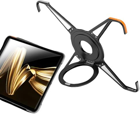 X Custodia per iPad Air 11 pollici M2 2024/Air 6a/5a/4a generazione, rotazione a 360° Cavalletto Alluminio Metallo Frameless Design Bumper X Case, Guscio protettivo antiurto (nero)