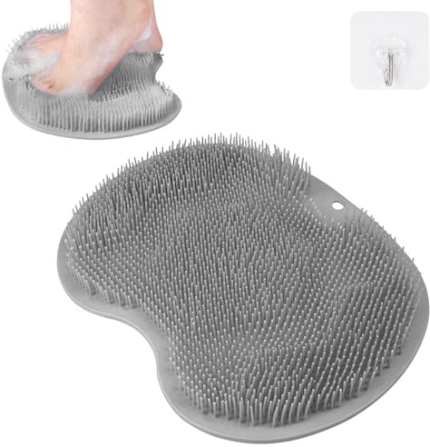Fefod Fußwäscher Bath Massage Pad mit Rutschfesten Saugnäpfen, fußbürste wäscher, Fuss Wäscher Dusche zum Reinigen der Füße Peeling No Bend, Fußbad Fußmassagegerät Dusche Fußwaschmatte Foot massager