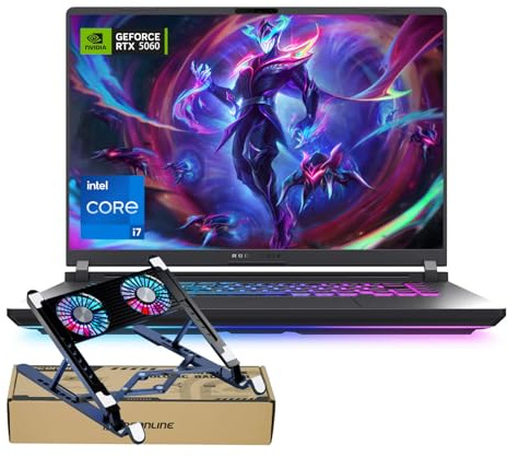 ASUS ROG Strix G16 RTX 5060 Pro Gaming Laptop, 16 FHD+ 165Hz, Intel i7-14650HX(Beats Intel i9-13900), NVIDIA RTX 5060, 64GB RAM, 2TB SSD, RGB Lightbar, ROG Cooling, Bundle with PCO Laptop Cooler